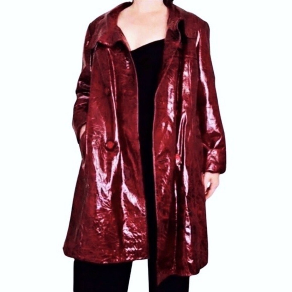 REAL Leather Lambskin Long Overcoat Trench